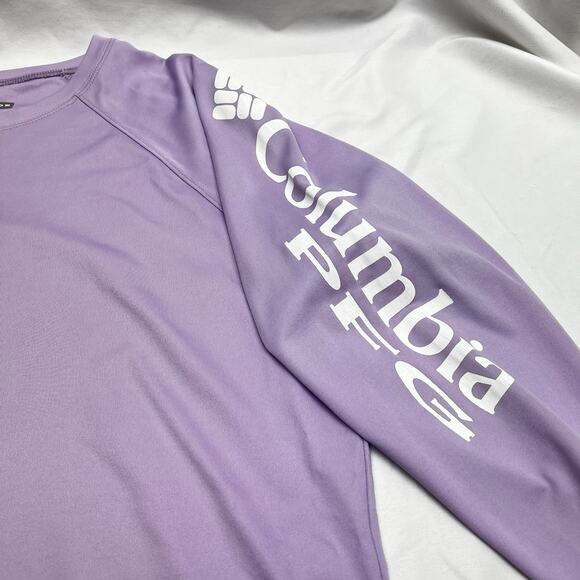 Columbia PFG Omni-Shade Base Layer Long Sleeve Shirt Top Lavender Women's Size L - Picture 3 of 7